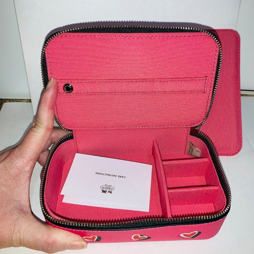NWT Coach Leather Heart Travel Jewelry Box - Picture 7 of 8
